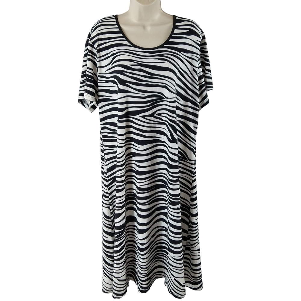Serengeti Black and White Zebra Print Midi Dress